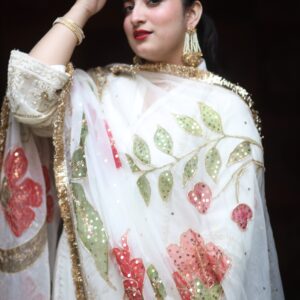RANG-E-BAHAR - Hand-Painted Embroidered Dupatta